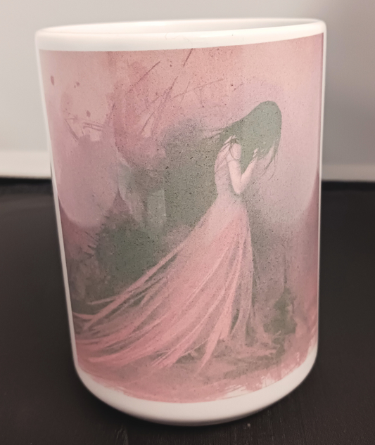 Lady in pink dress Mug